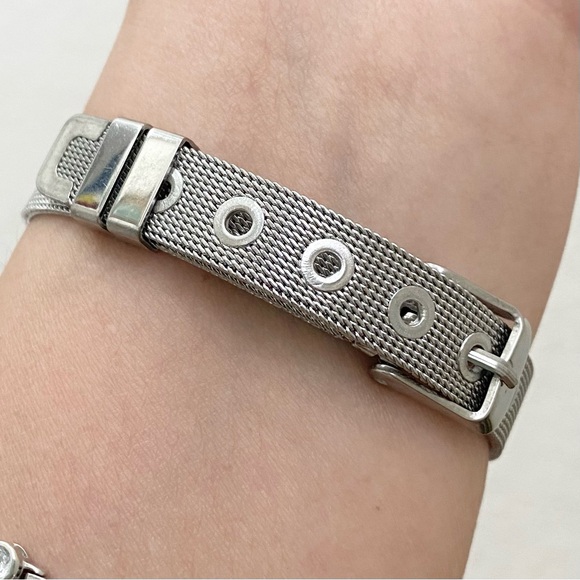 MOM Stainless Steel Mesh Slider Belt Buckle Clasp Bracelet 22.1g - Picture 3 of 13